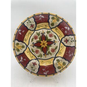 Pier 1 Vallarta Handpainted 13" Decorative Earthenwaref Chop Plate Floral Design